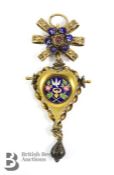 19th Century Enamel Heart-form Pendant