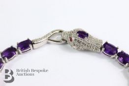 Silver and Amethyst Bracelet