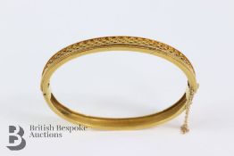 Edwardian 15ct Yellow Gold Bangle