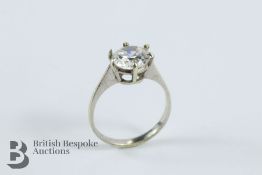 9ct White Gold Cubic Zircon Ring