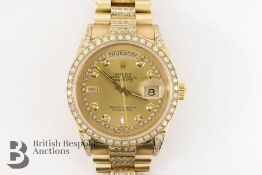 Rolex 18ct Oyster Perpetual Day-Date 36 Chronometer Wrist Watch