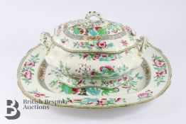 19th Century Imperial Stone China 'India Tree' Meat Dish, Tureen and Cover