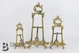 Set of Three Graduated Brass Picture Supports