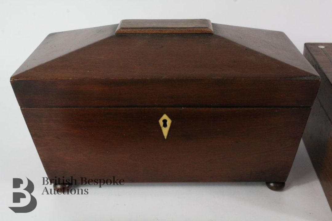 Mahogany Double Tea Caddy - Image 5 of 8