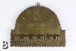 WWI Era Brass and Wood Backed Wall Hanging