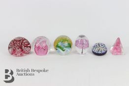 Six Glass Paperweights