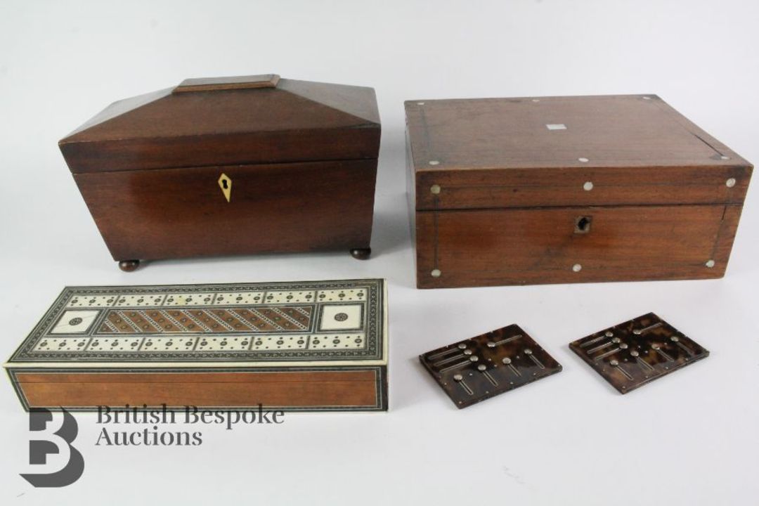 Mahogany Double Tea Caddy - Image 1 of 8