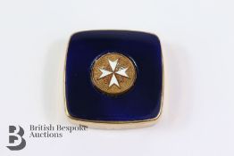 Blue Enamel Pill Box