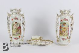 Pair of Porcelain Pillar Vases