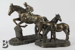 Cold Cast Bronze-Effect Equine Figures
