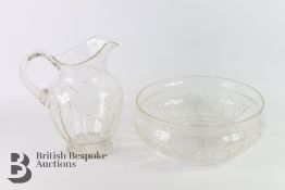 Cut-Glass Wash Basin and Pitcher