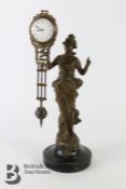 Spelter Figurine Ball Clock