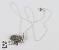 Silver and Marcasite Elephant Pendant