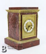 French Gilt Bronze and Marble Clock