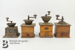 Four Vintage Coffee Grinders