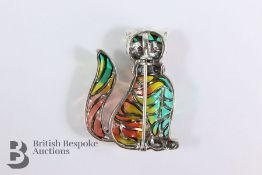 Silver Cat Brooch