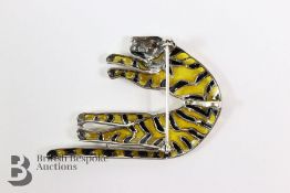 Silver and Enamel Brooch
