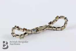 Silver, Marcasite and Semi-Precious Stone Line Bracelet