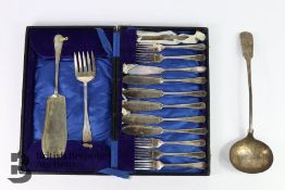 Silver Plated Fish Serving Set and Soup Ladle