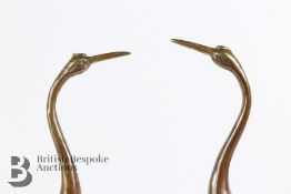 Pair of Cast Metal Cranes