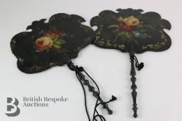 Lady's 19th Century Ebony Face Screens