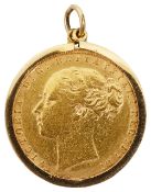 A Victorian full sovereign pendant mount