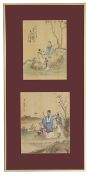 Two Chinese paintings on silk