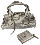 A Chloe Paddington silver leather handbag