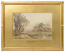 Henry John Kinnaird, watercolour of a Shepherd and flock