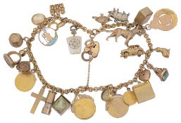 A 9ct gold charm bracelet
