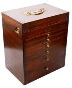 An Edwardian dentists mahogany field tool chest