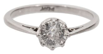 A diamond single stone ring