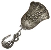 A Victorian silver caddy spoon, Birmingham, 1869
