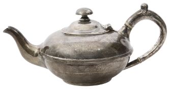 A late Victorian silver teapot