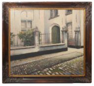 20th century School, 'Street scene', oil on board