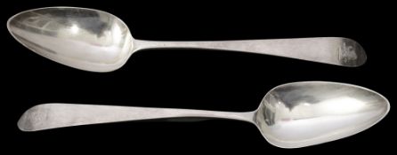 A pair of George III Irish silver Celtic point tablespoons