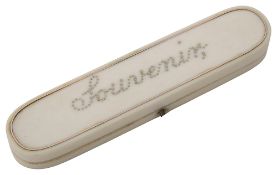 A George III ivory and gold pique inlaid toothpick case