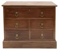 A late Victorian mahogany table top chest of drawers