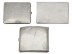 Three twentieth century silver cigarette cases