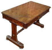 An early Victorian satin birch library table