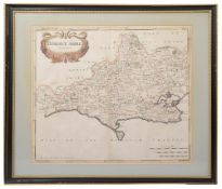 A collection of nine antique county, town and country maps