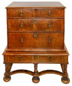 A Queen Anne walnut chest on stand