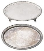 George III silver slaver and an Old Sheffield plate waiter