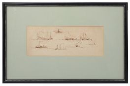 An Anglo Chinese School drawing 'Shangai Junk and other vessels', 19th century