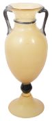A Murano Scavo style art glass two handled pedestal vase