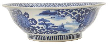 A Japanese blue and white bowl