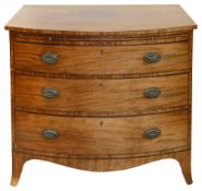 A Regency mahogany bow front chest