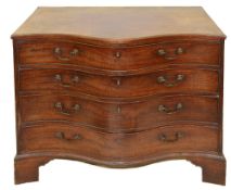A George III mahogany serpentine chest of drawers