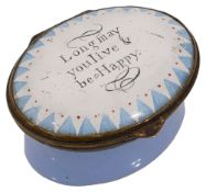 A George III enamel oval patch box