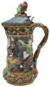 A 19th century Minton majolica 'Tower' pattern flagon